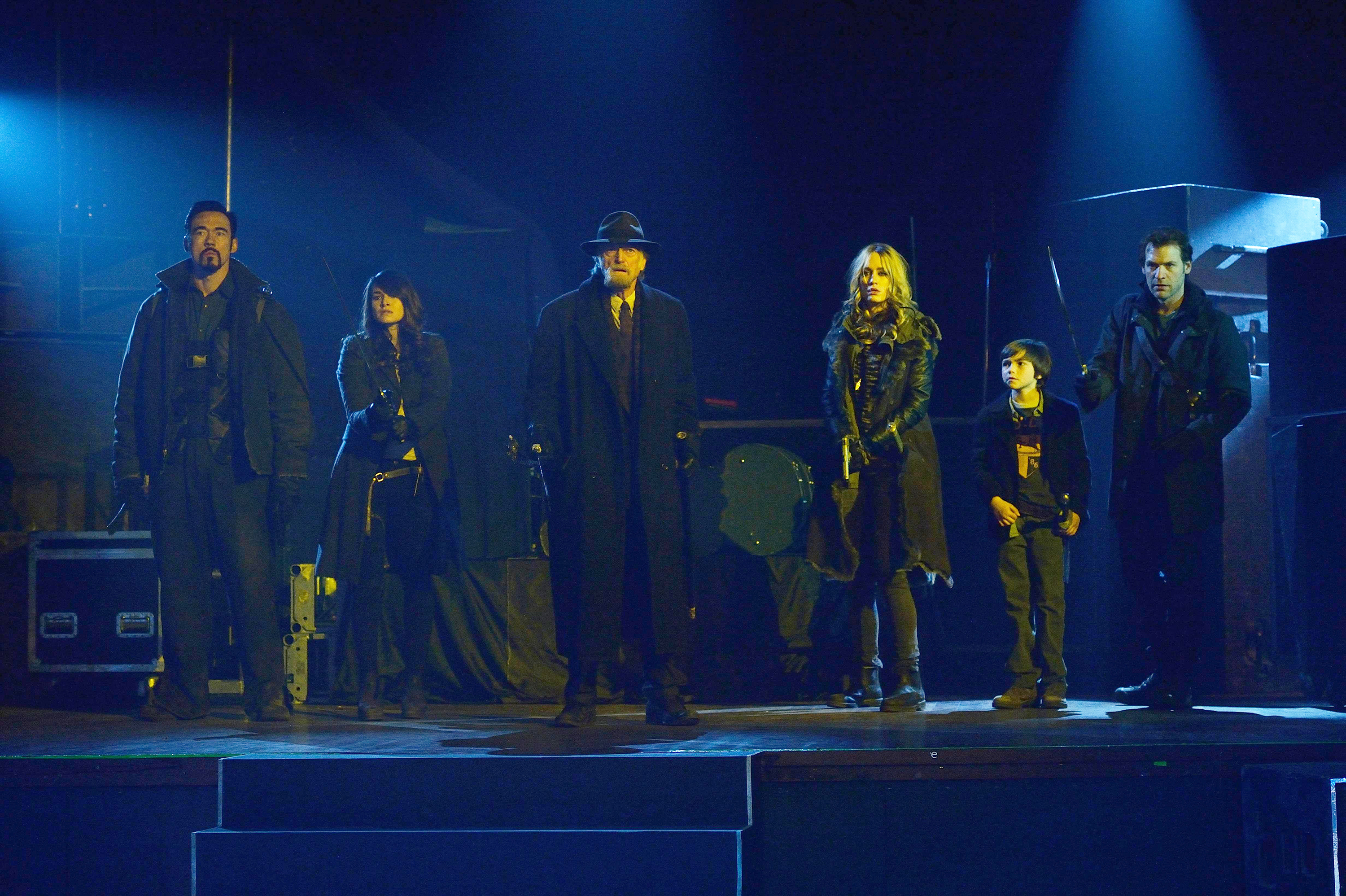 Still of David Bradley, Kevin Durand, Mía Maestro, Corey Stoll, Ruta Gedmintas and Ben Hyland in The Strain (2014)