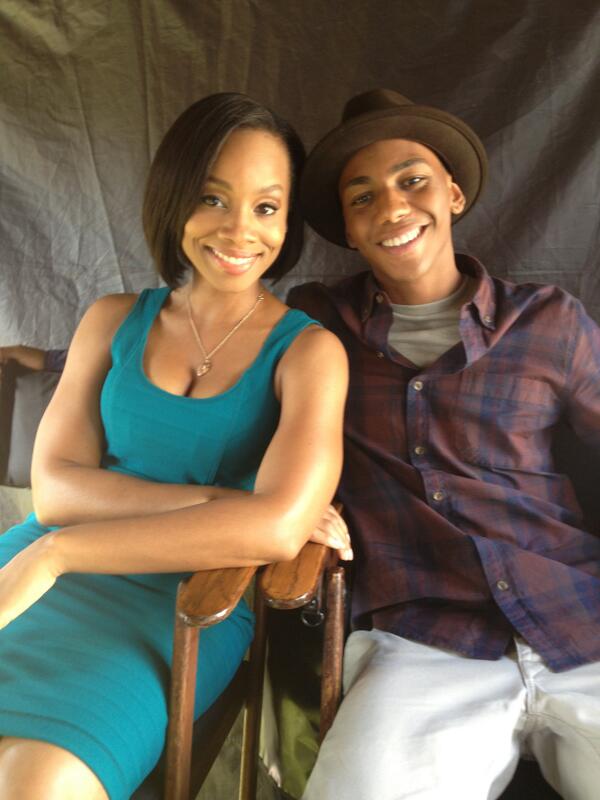 Jahmil French on set with Anika Noni Rose