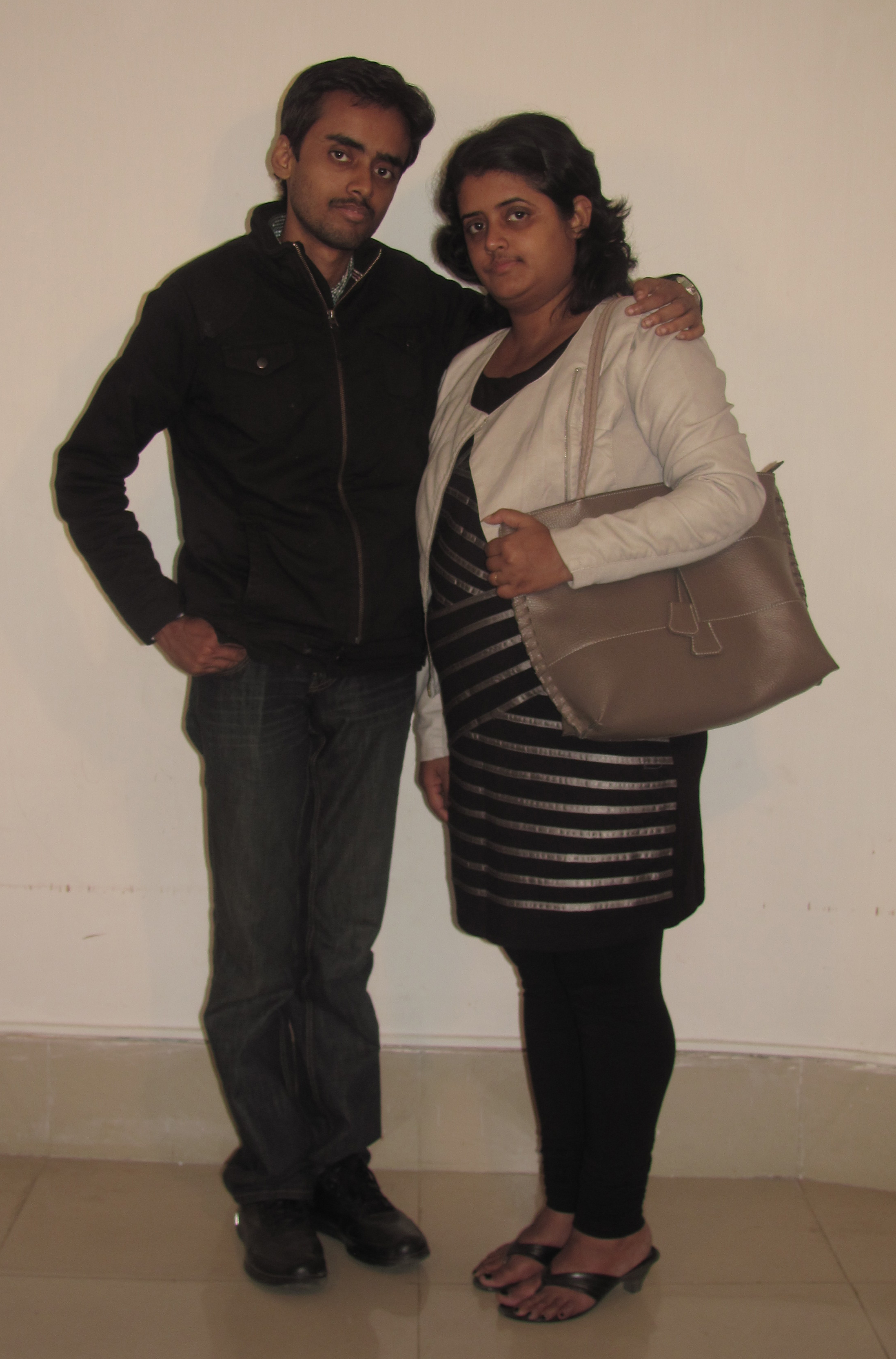 Kaustav Sinha (left) with his sister, Kankana Sinha (right) on the 31st of December, 2012.