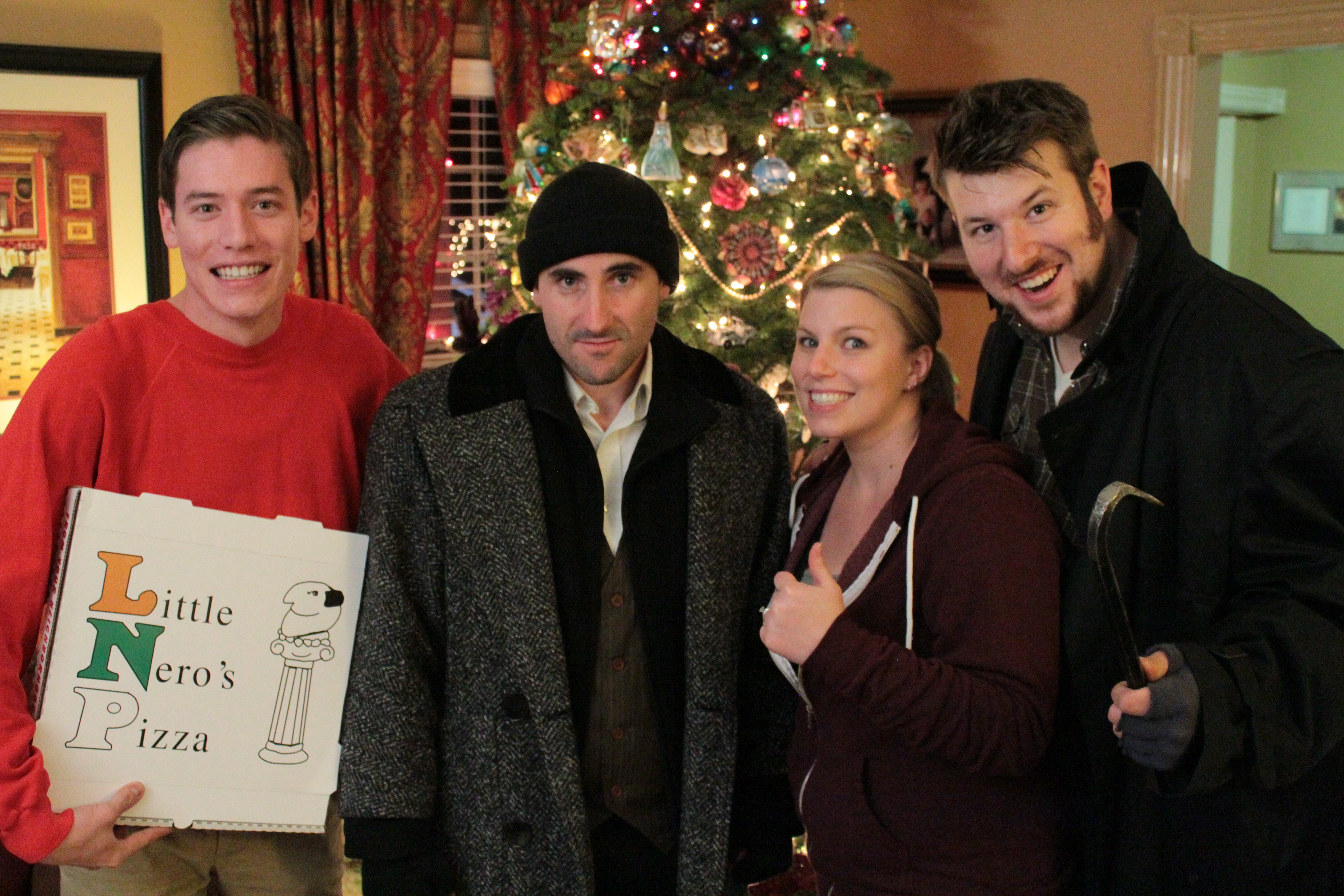 On set for Matt and Kory Show with Joseph Barone and Kory DeSoto- episode: Home Alone 9