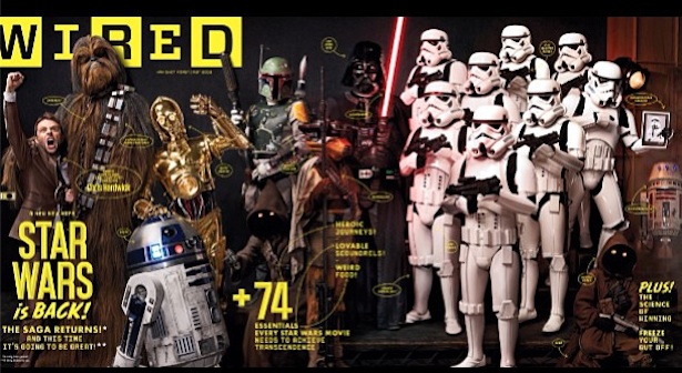 STAR WARS Cover of WIRED MAGAZINE Stone Eisenmann as a Jawa (sitting down by Storm Troopers) With my family and Chris Hardwick.