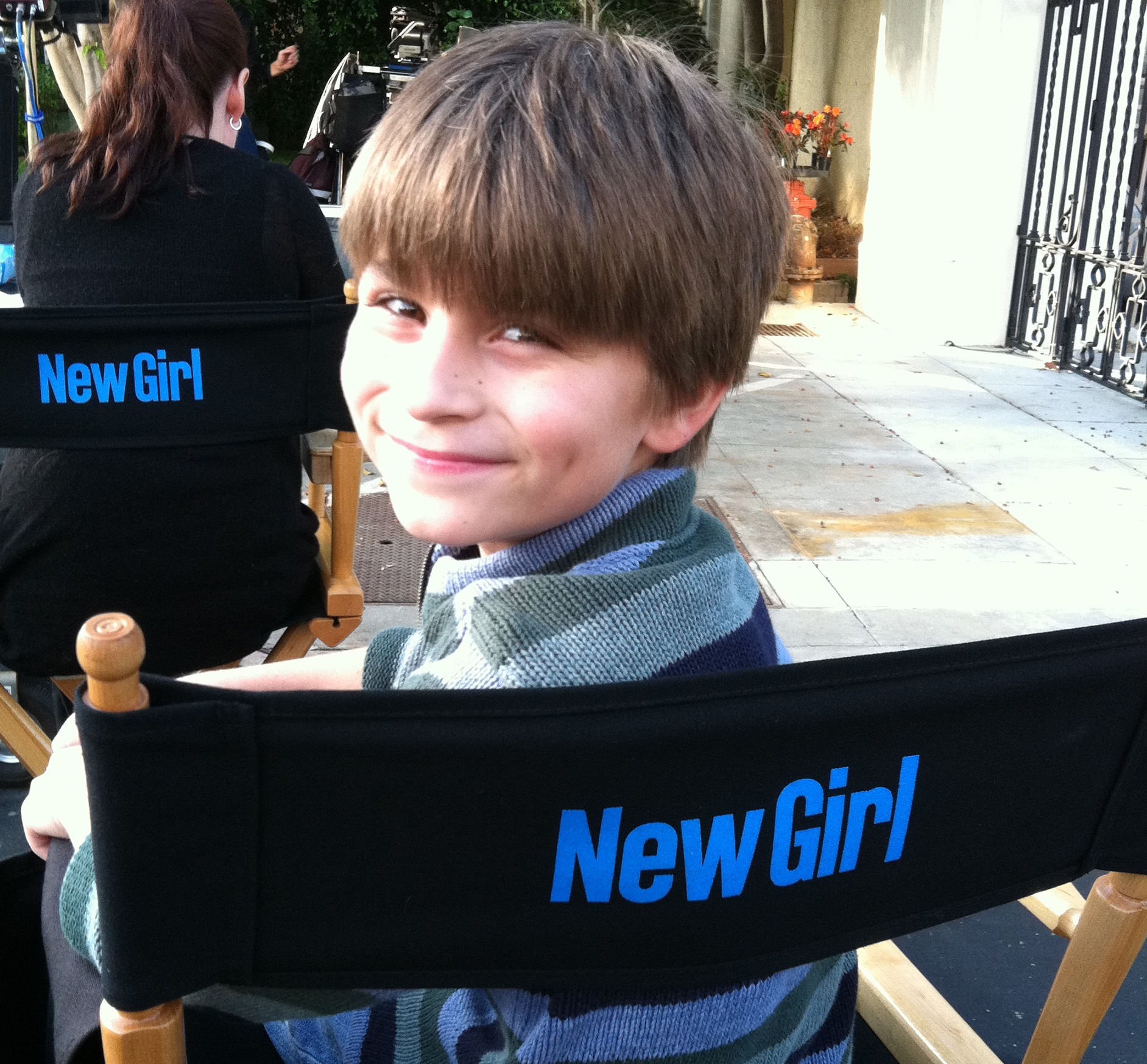Stone Eisenmann filming his recurring role on the FOX TV show New Girl
