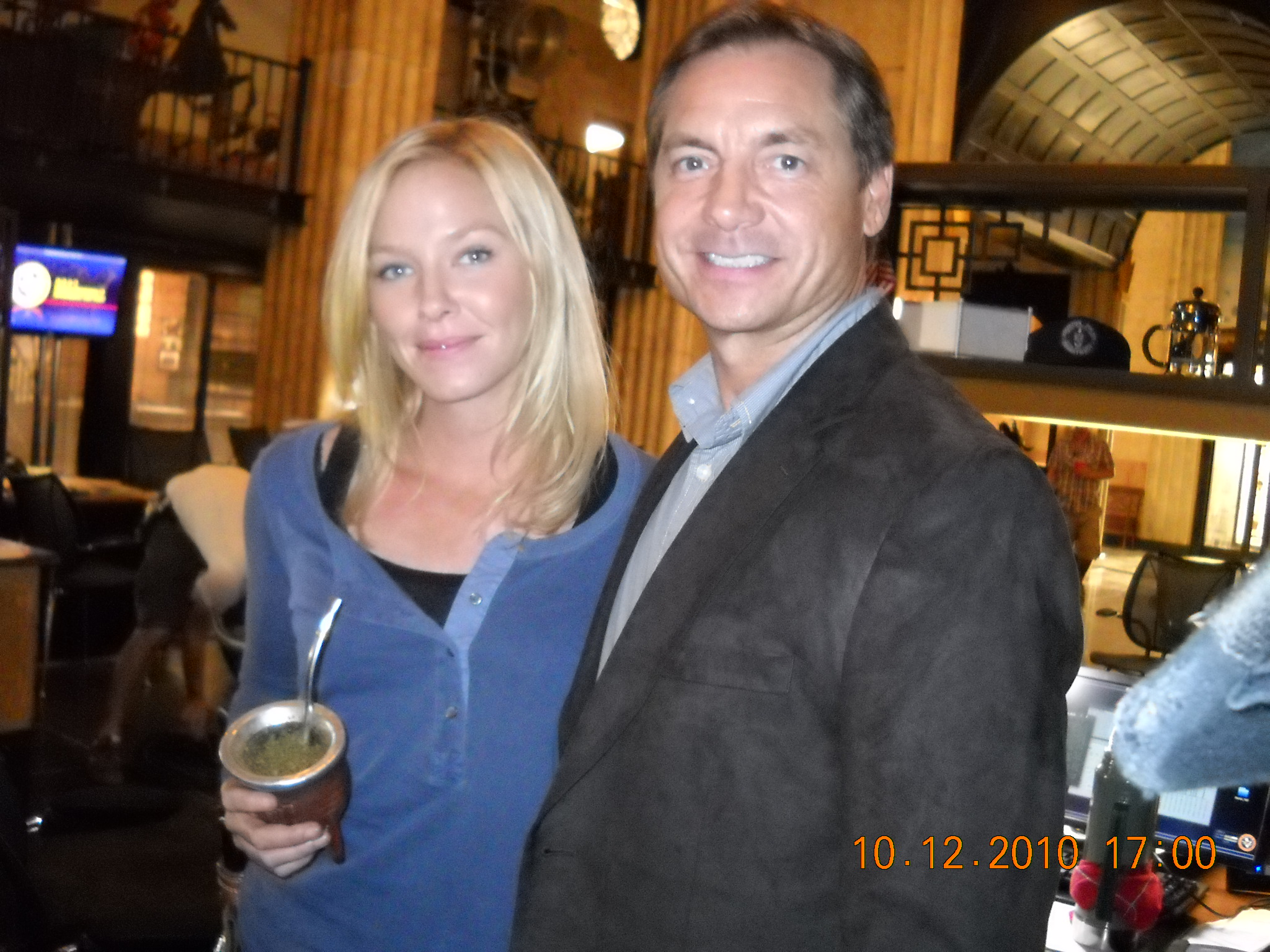 Lance Eakright with the beautiful and talented Kelli Giddish on the set of 