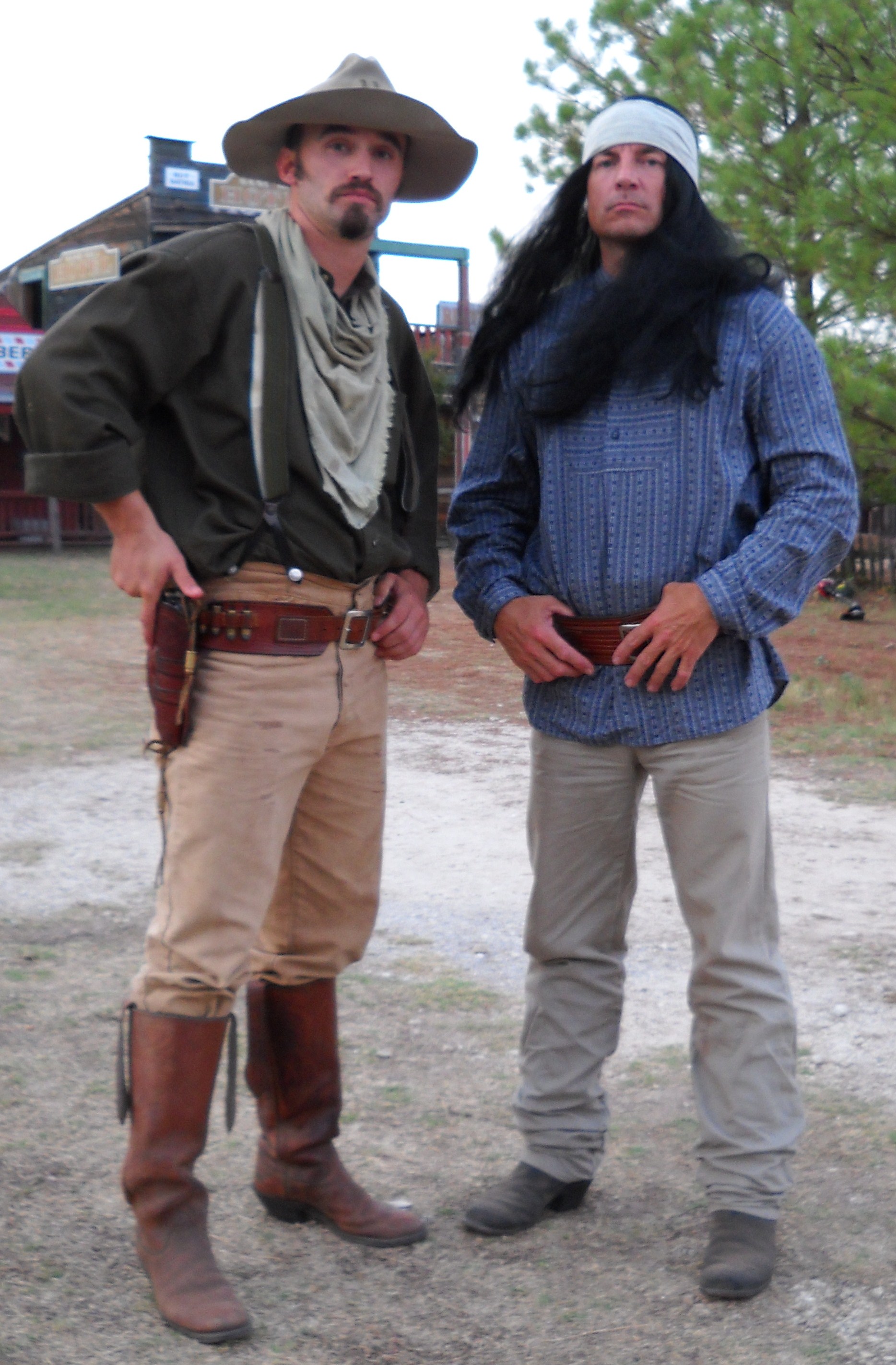 Stuntmen Lance as 'Geronilarry' and Brandon Sisson on the set of 