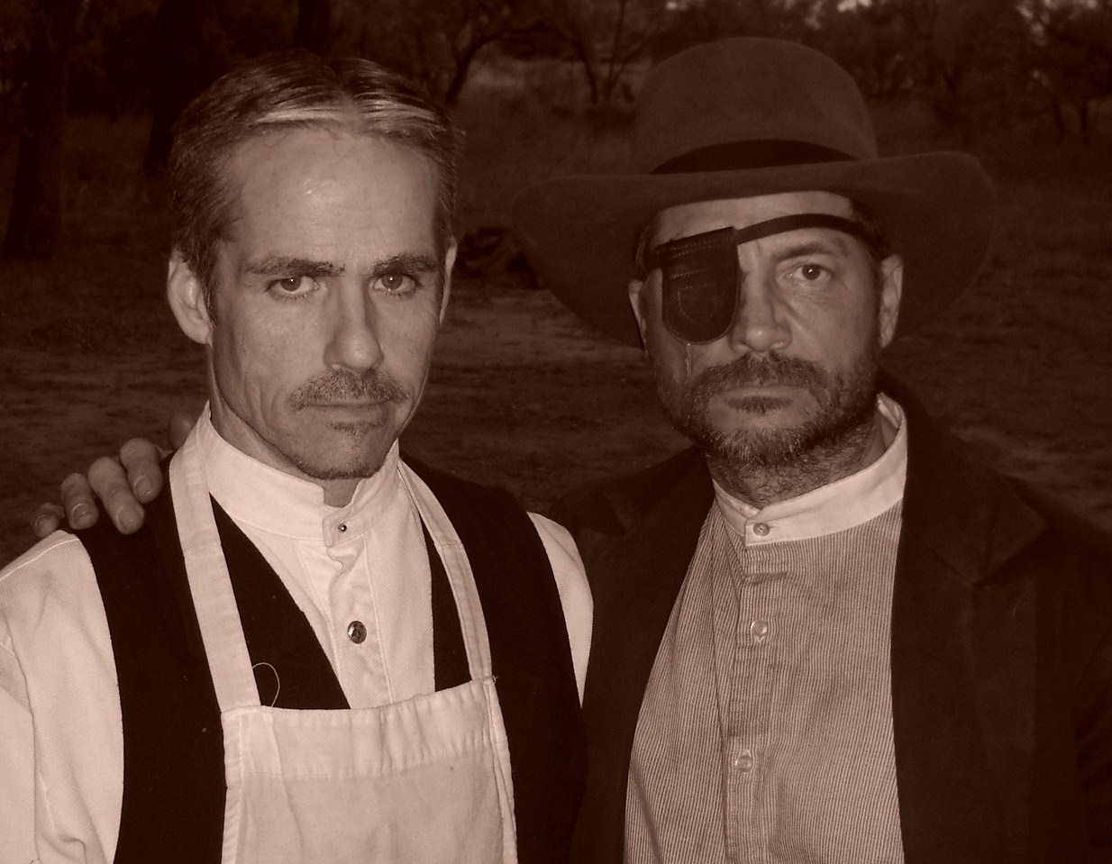 Earl Browning III and Lance Eakright on the set of 