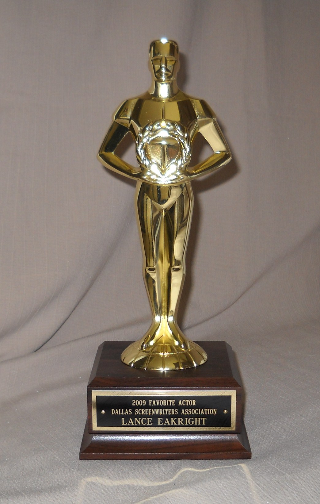 2009 Favorite Actor award from the Dallas Screenwriters Association.