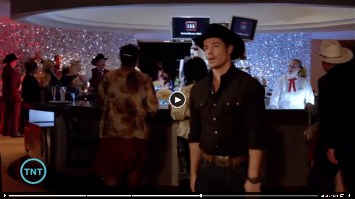 Jennifer Besser as bartender just served John Ross (Josh Henderson) his drink. 'Dallas' episode 101