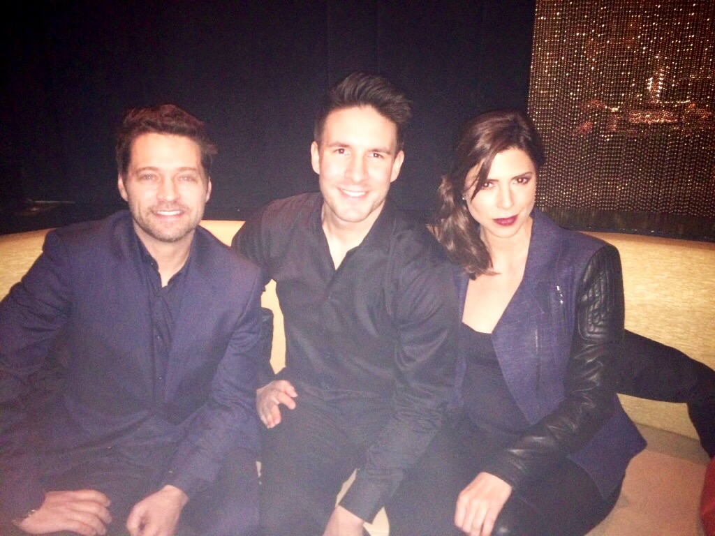 Andrew Zachar, Jason Priestley and Cindy Sampson on set for The Code (2015)
