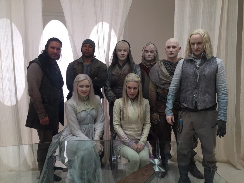 Andrew Zachar, Tony Curran, Jamie Murray and Amy Forsyth on set for Defiance (2015)