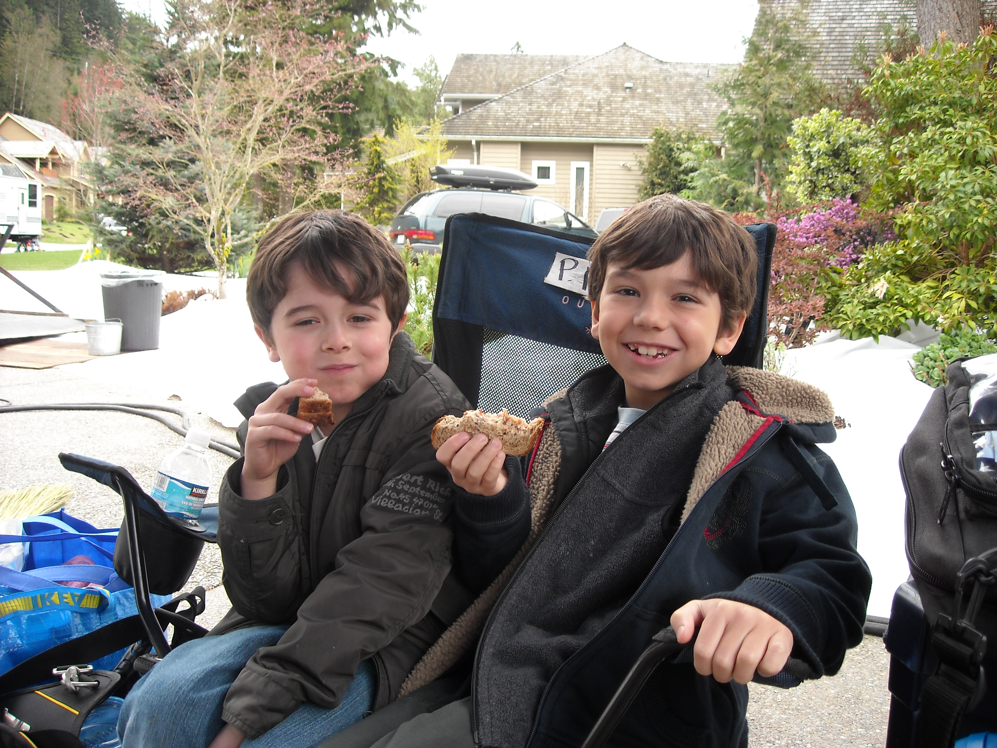 Valin & Michael snack between takes on 