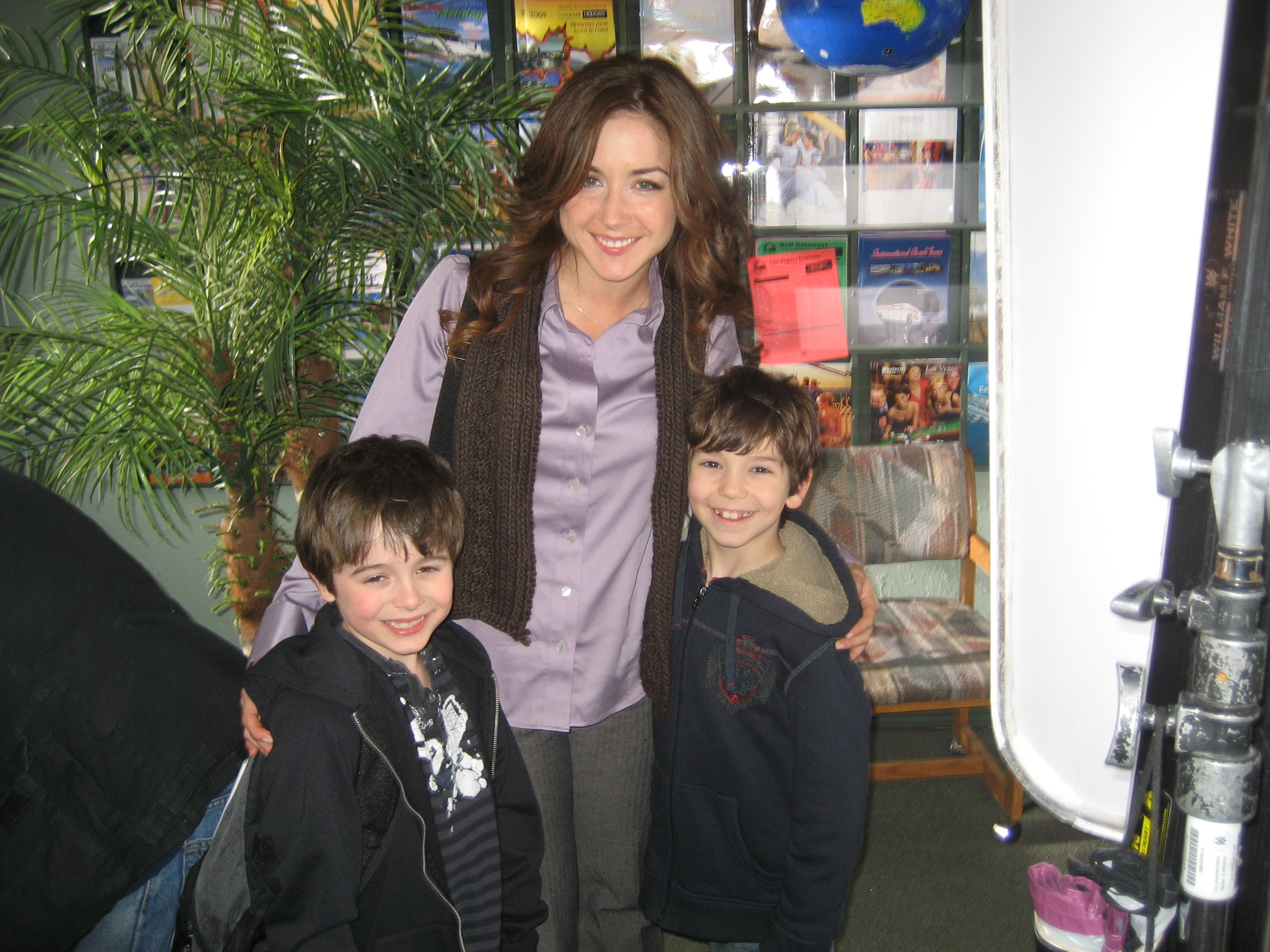 Valin with co-stars Erin Karpluk and Michael on last day of 