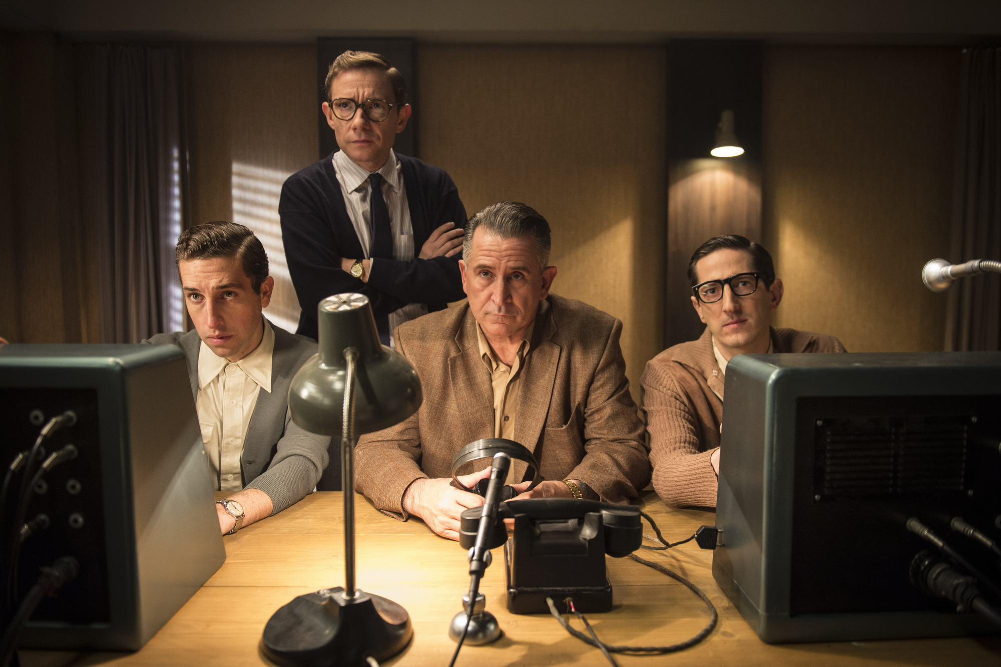 As Ron Huntsman in 'The Eichmann Show' with Martin Freeman, Dylan Edwards and Anthony LaPaglia