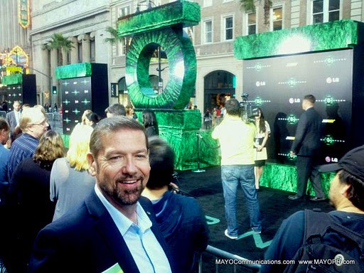 Publicist George McQuade at Green Lantern Premiere with Director Martin Campbell and Actress Sol Romero. As of June 17 The box office was showing an estimated $88,989,477. It had a good opening night, too.