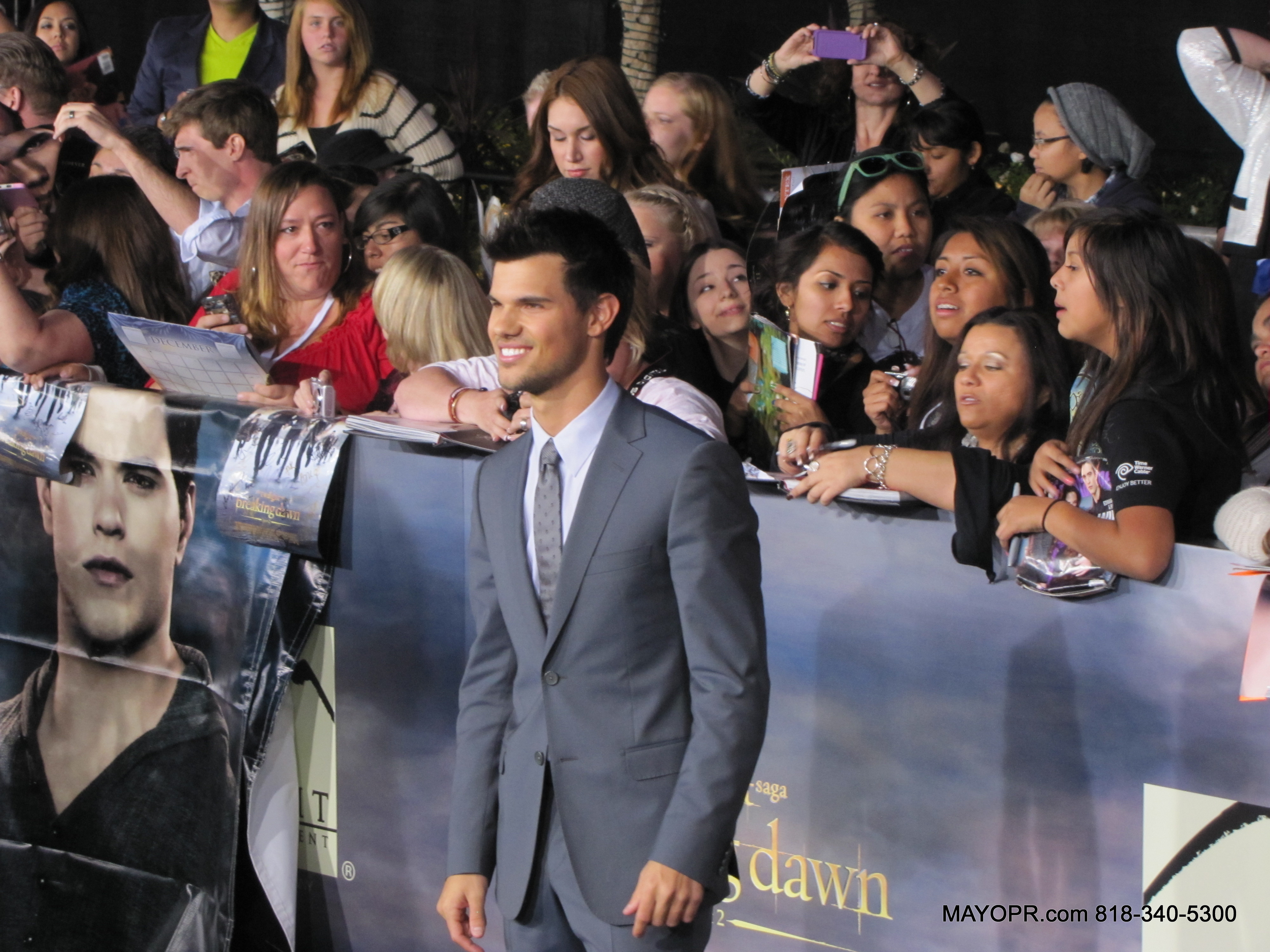 Taylor Lautner at the Premiere of The Twilight Saga: Breaking Dawn - Part 2, Nokia LA LIve Theater, Downtown, Los Angeles, CA.