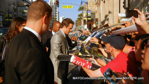 Green Lantern premiere feature Star Ryan Reynolds signing autographs along with Director Martin Campbell and Actress Sol Romero, Blake Lively, Angela Bassett in Hollywod.See slide show @ www.MAYOPR.com.