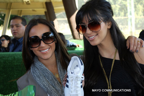 Adrienne Bailon (Cheetah Girl ,Disney)and Reality TV star Kim Kardashion at MAYO Communications corporate responsibility event for Salvation Army, Los Angeles