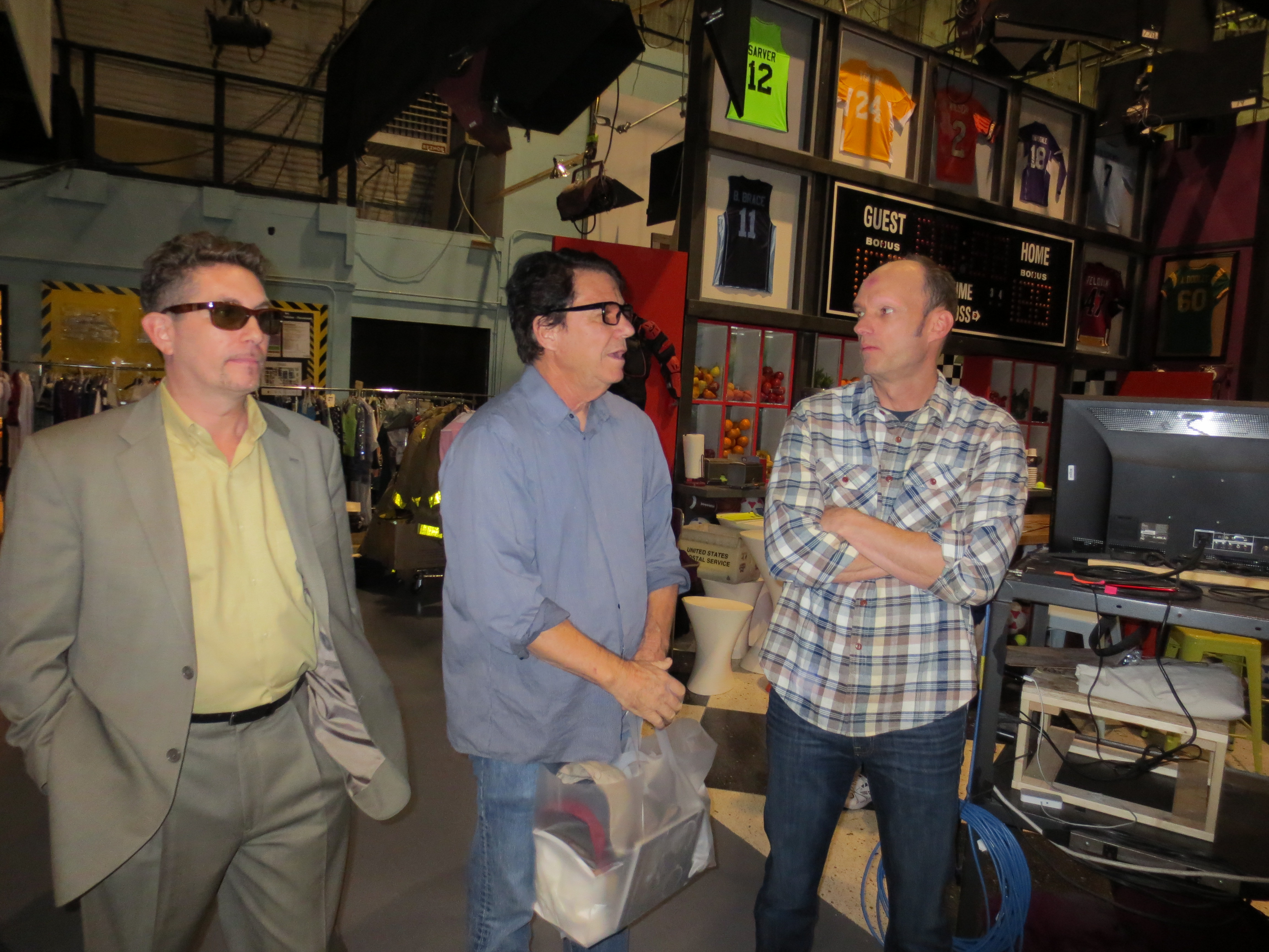 Michael Christaldi, Anson Williams and Brian Stepanek at Stage 19 at Paramount Studios former home of the longtime series Happy Days. The Nickelodeon show Nicky,Ricky,Dicky & Dawn currently films there.