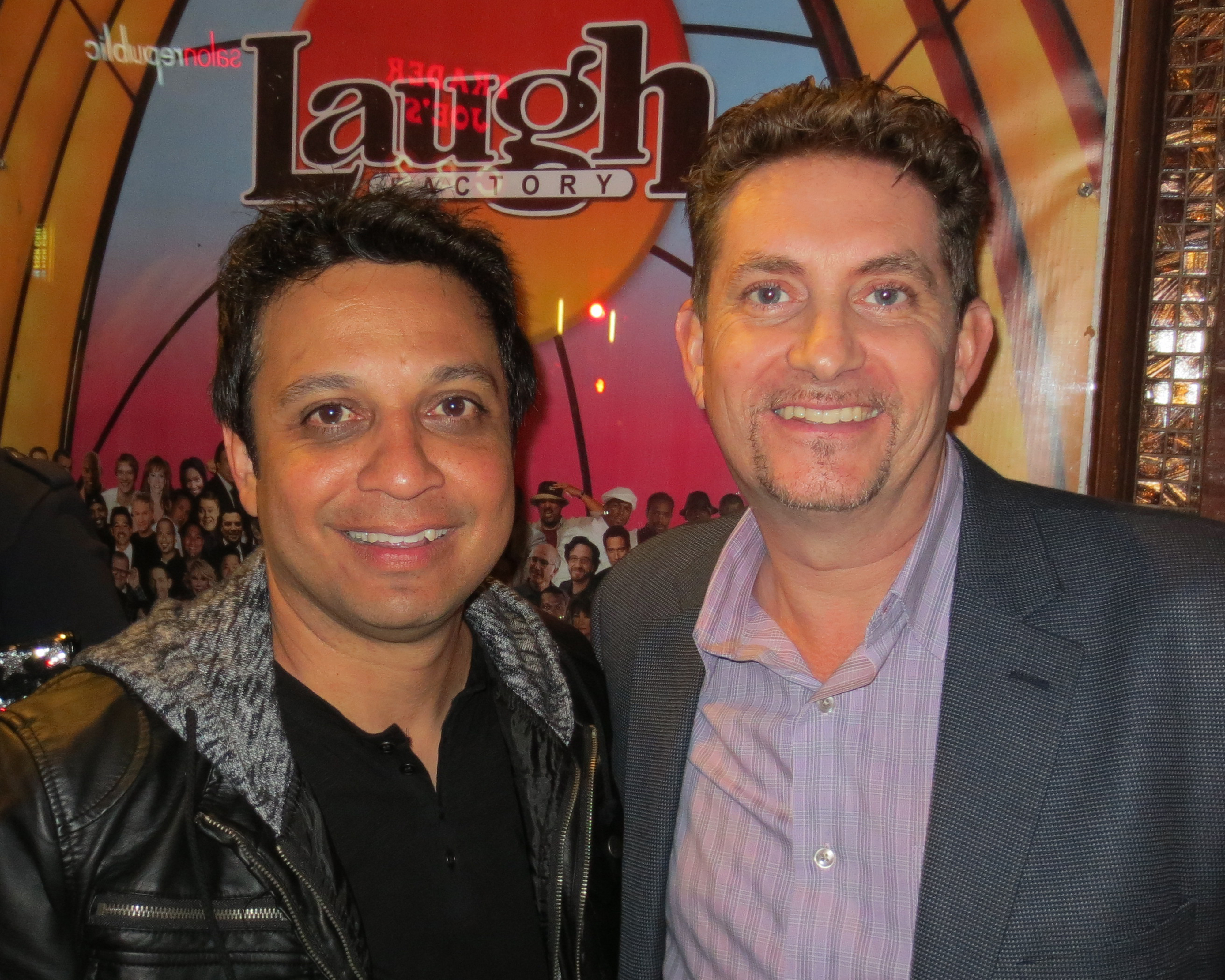 Comedian Johnny Sanchez and Actor Michael Christaldi at the Laugh Factory Comedy Club Hollywood Ca.