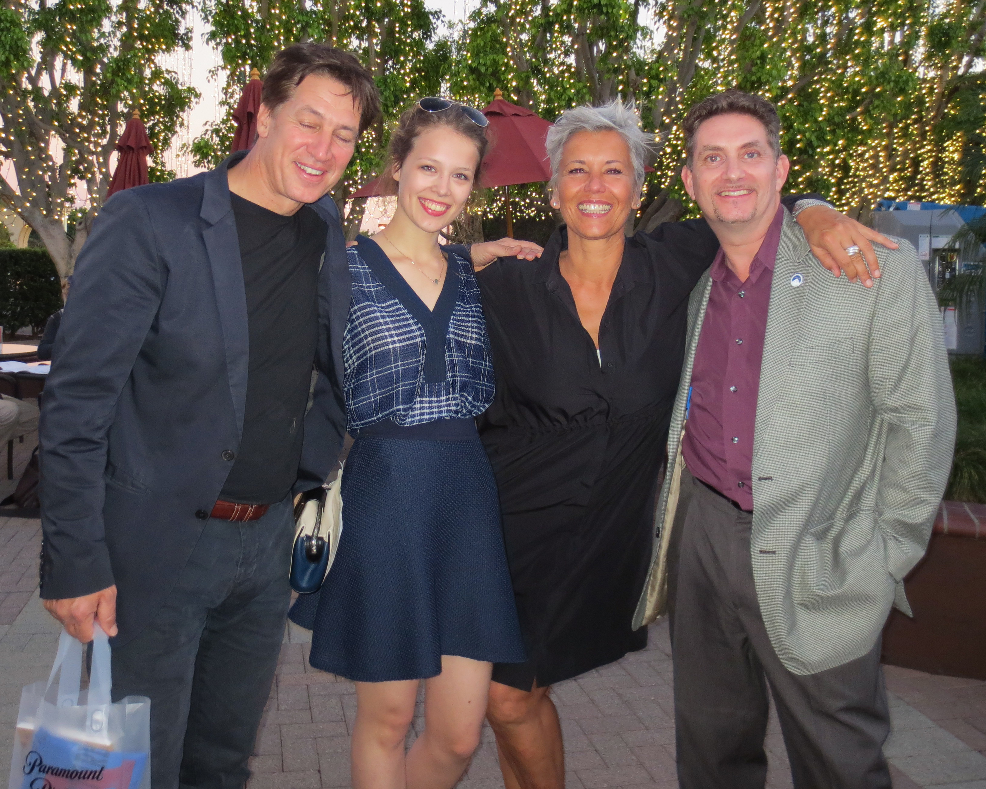 German Actors Tobias Moretti and Paula Beer with their Agent Andrea Lambsdorff and Michael Christaldi at Paramount Studios Hollywood Ca.