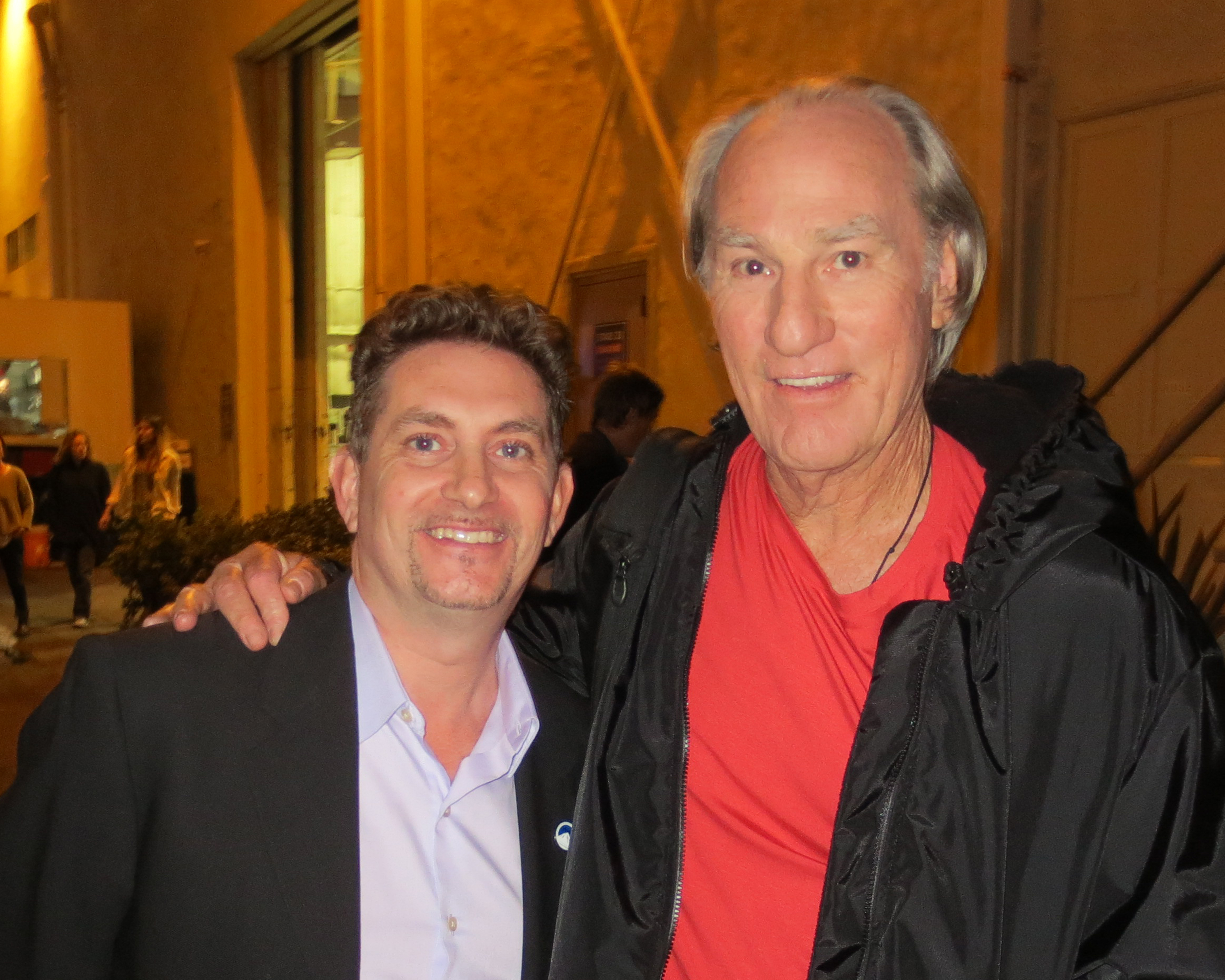 Michael Christaldi and Craig T. Nelson outside Stage 24 at Paramount Studios.