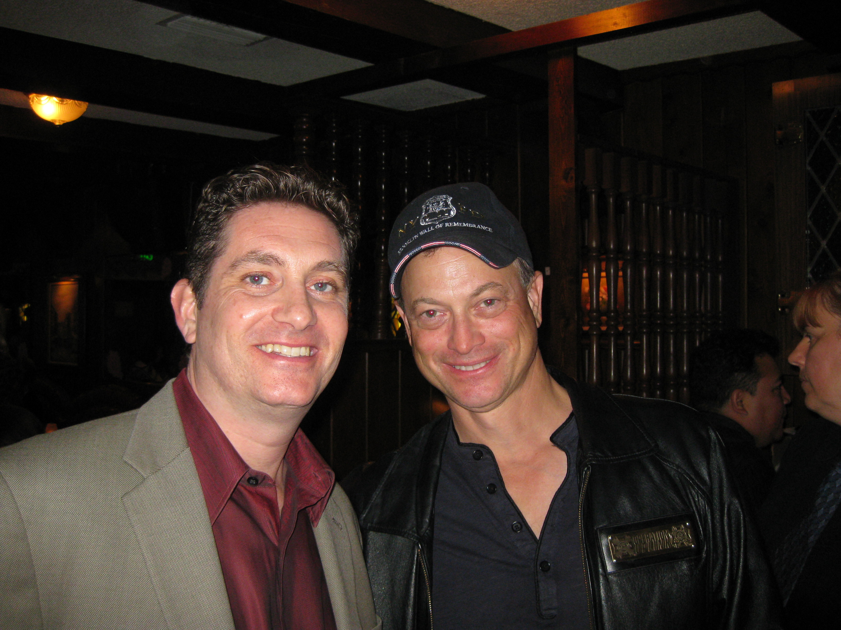 CSI:Ny star Gary Sinise and actor Michael Christaldi at an event at Brioni's restaurant in Los Angeles.