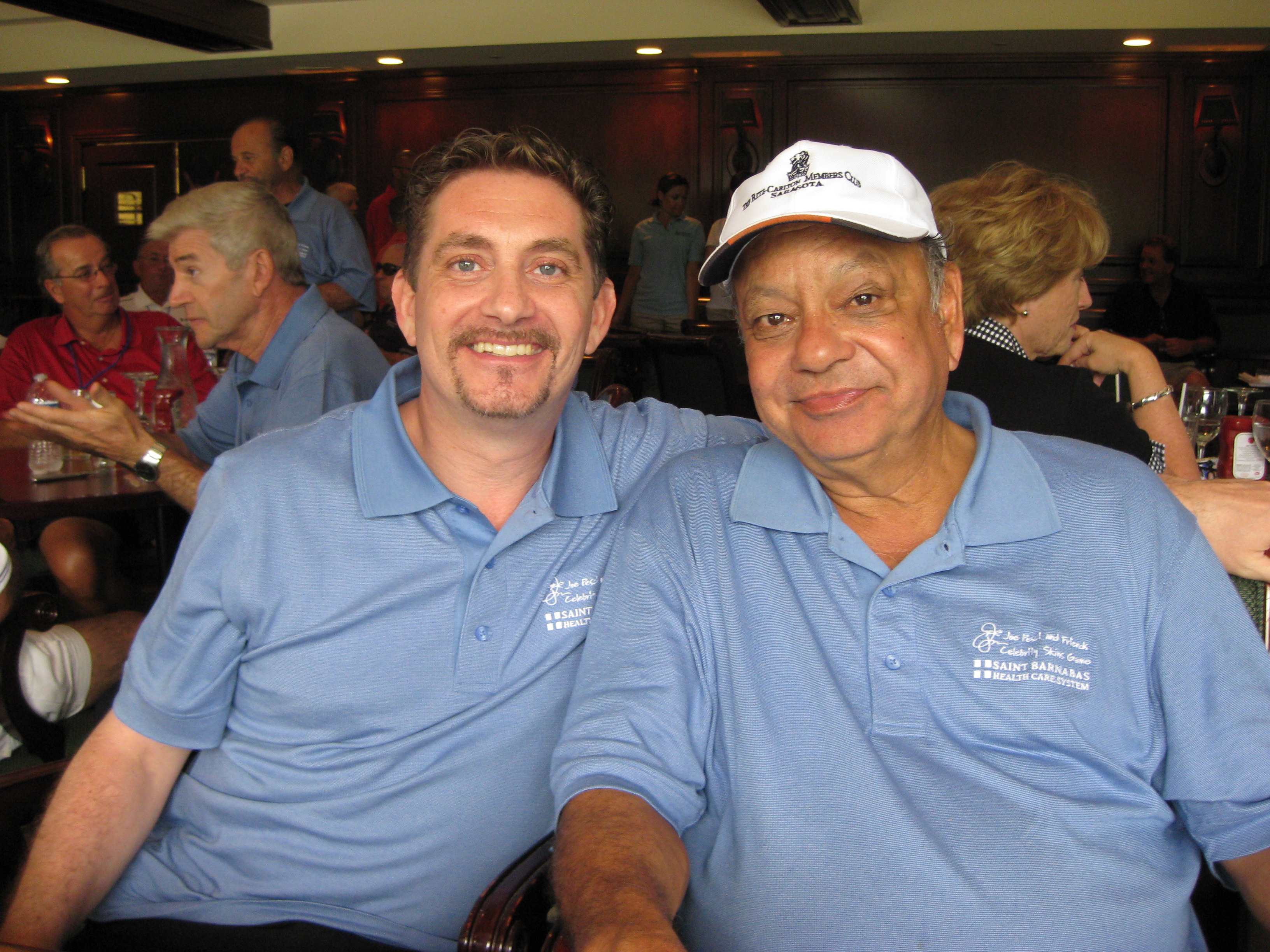 Cheech Marin and Michael Christaldi at a Joe Pesci Celebrity Golf Outing to benefit St. Barnabas Hospital in Floram Park NJ.