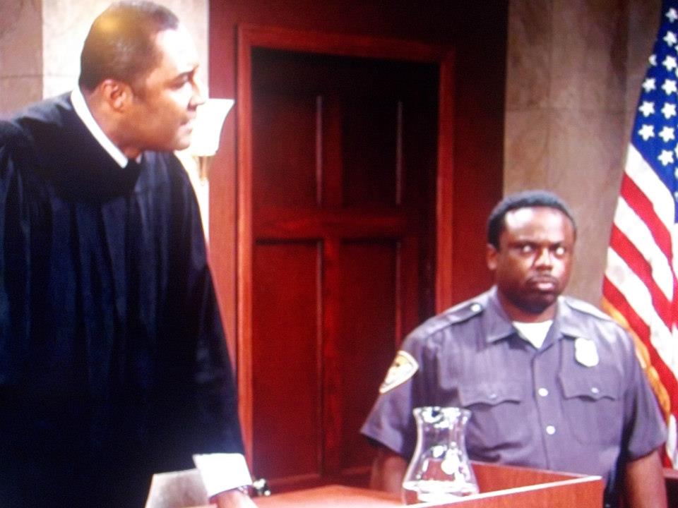As courtroom bailiff in season 8 final episode of Tyler Perry's 