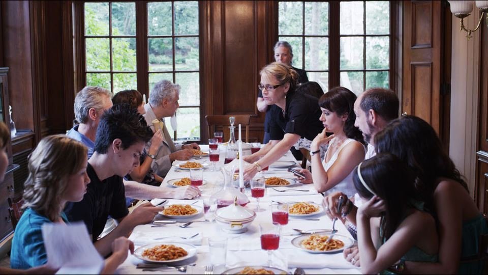 Dylan Bremner, Michael Scimeca, Rachel Yehuda (as Maria the Maid), Caroline Avery Granger, and Robert Maniscalco in 