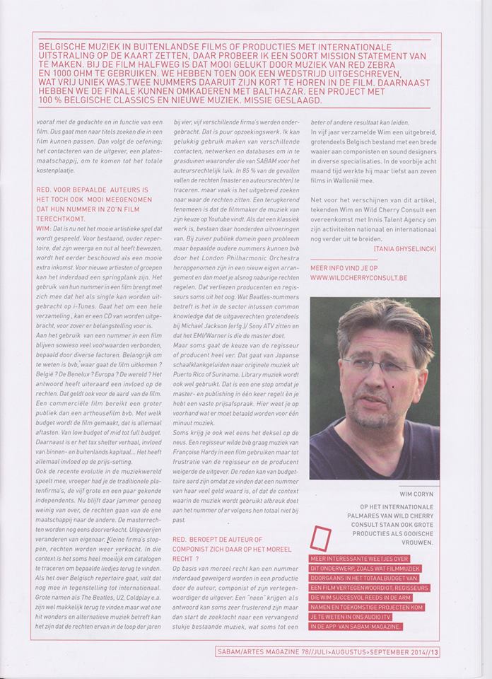 Sabam Interview (Oct 2014 / Belgium)