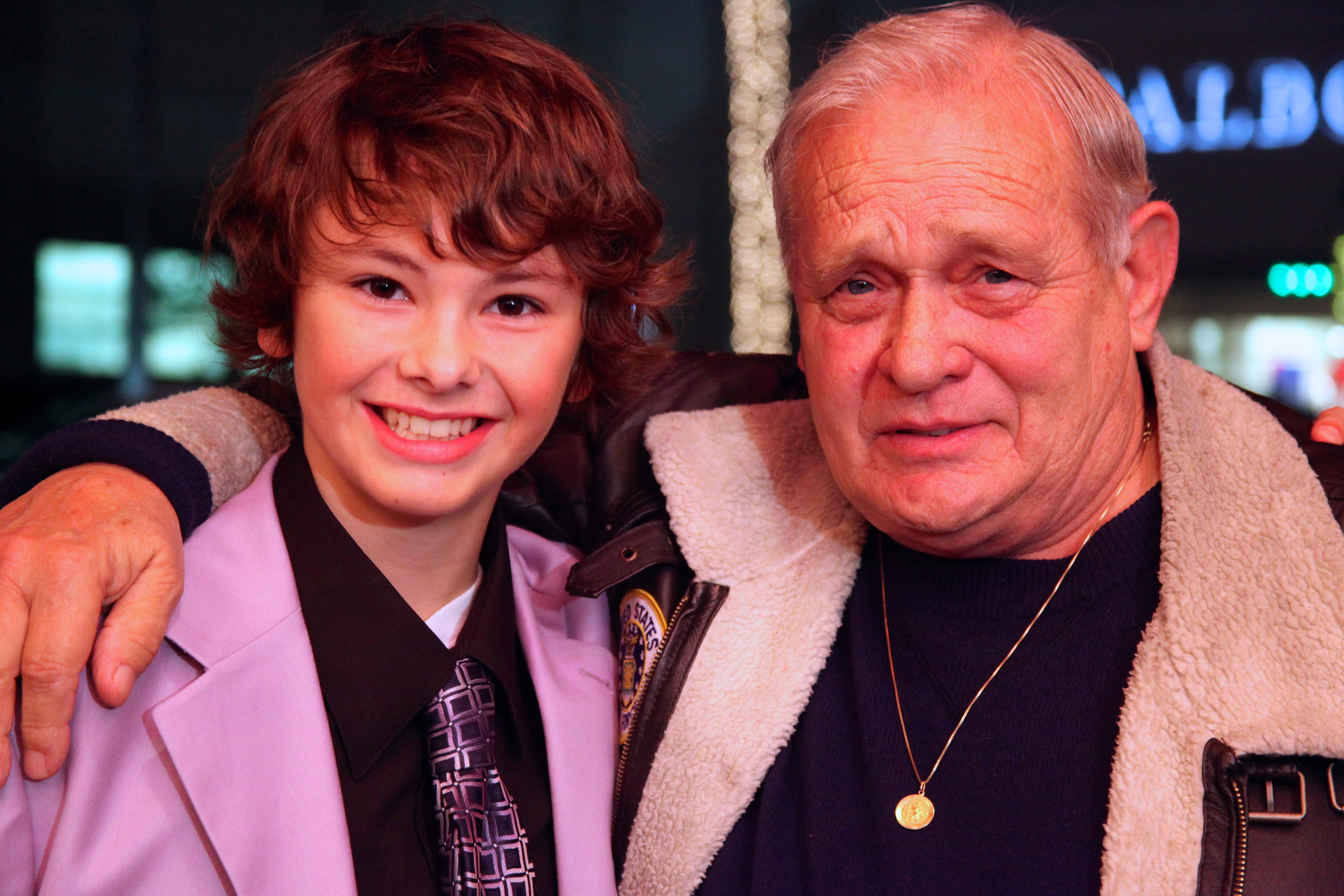 Landon Brooks and Bo Hopkins at the red carpet premiere of 
