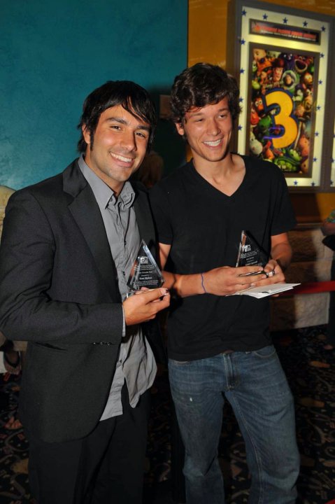 Josiah Lipscomb and Levon Mergian with their awards at the Orlando 24 hr Film Festival