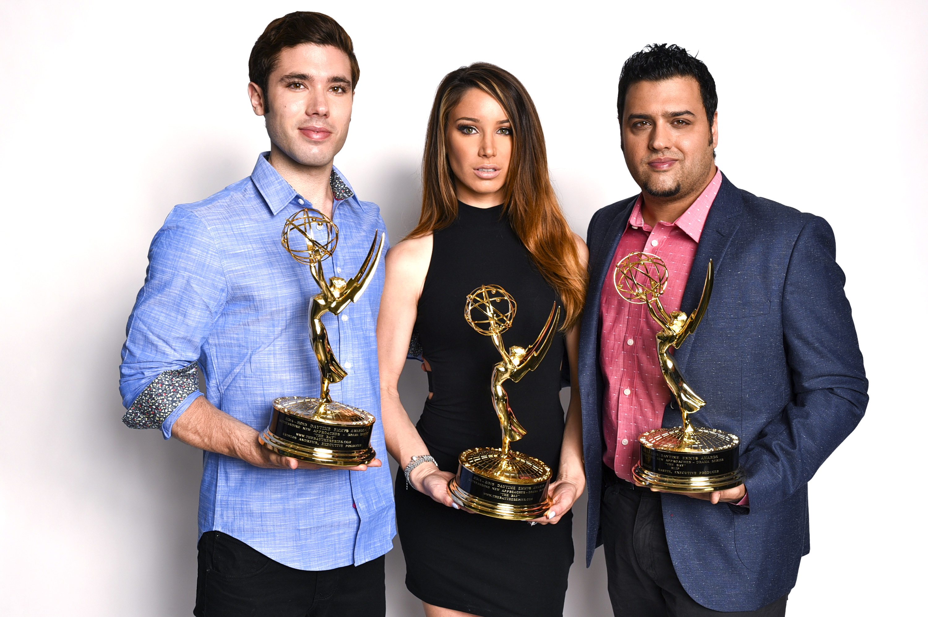 Executives of LANY Entertainment with our Emmys for our show THE BAY The Series