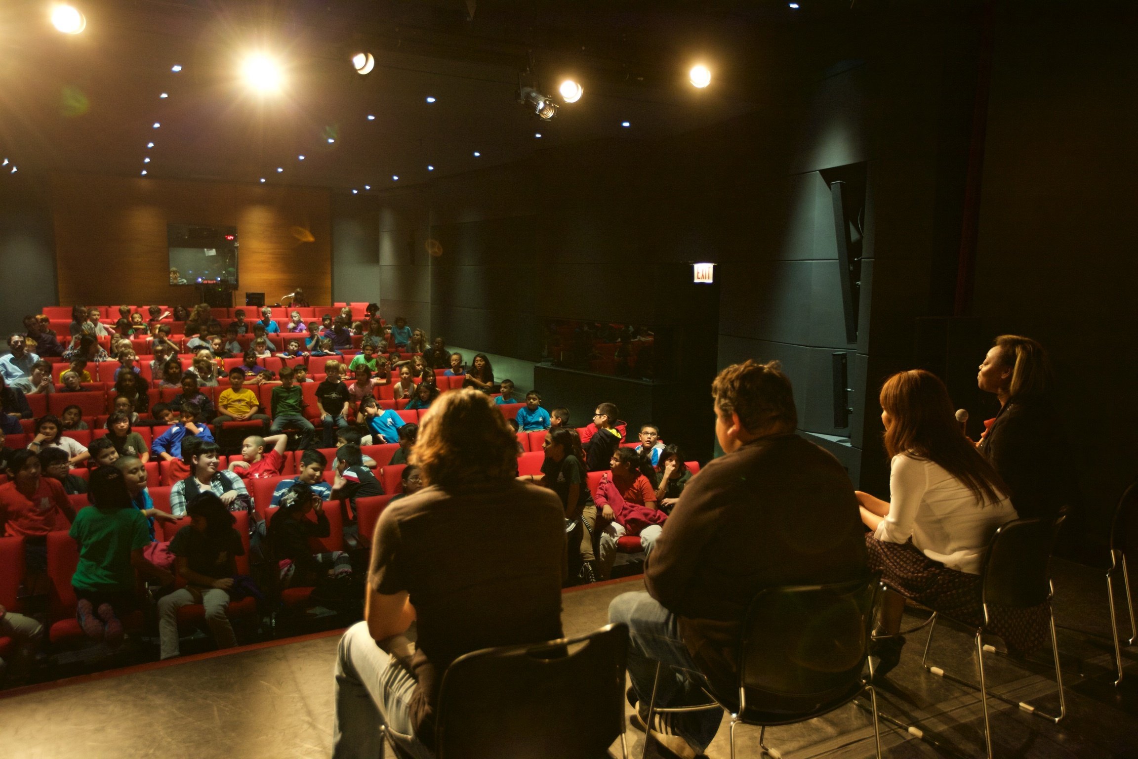 SecuenciaFi production company answers questions made by Children at the Chicago International Children's Film Festival, 2014, after viewing The Drawing of Language.