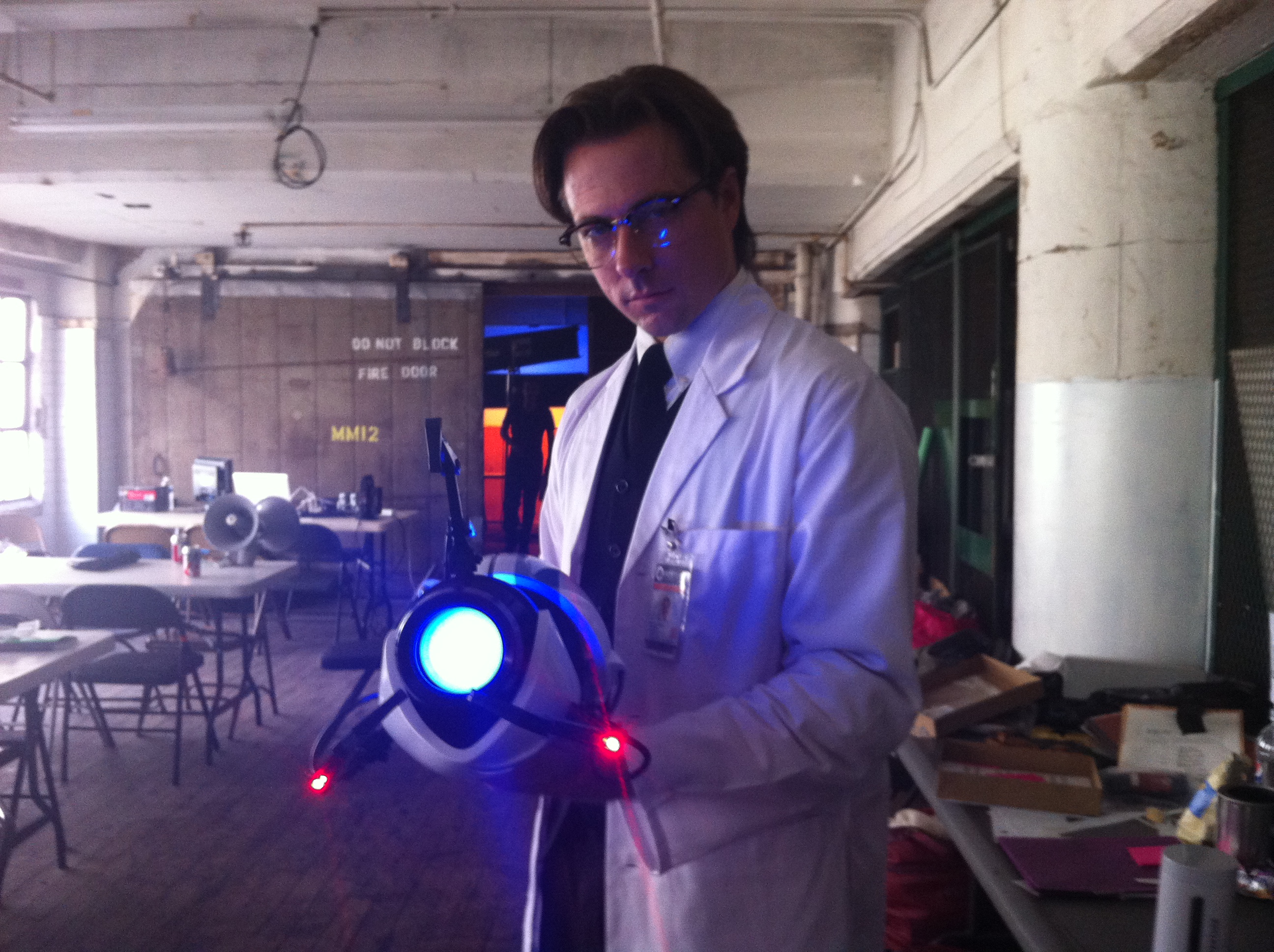 On the set of Portal: Aperture R&D. My favorite shot with the Portal Gun.