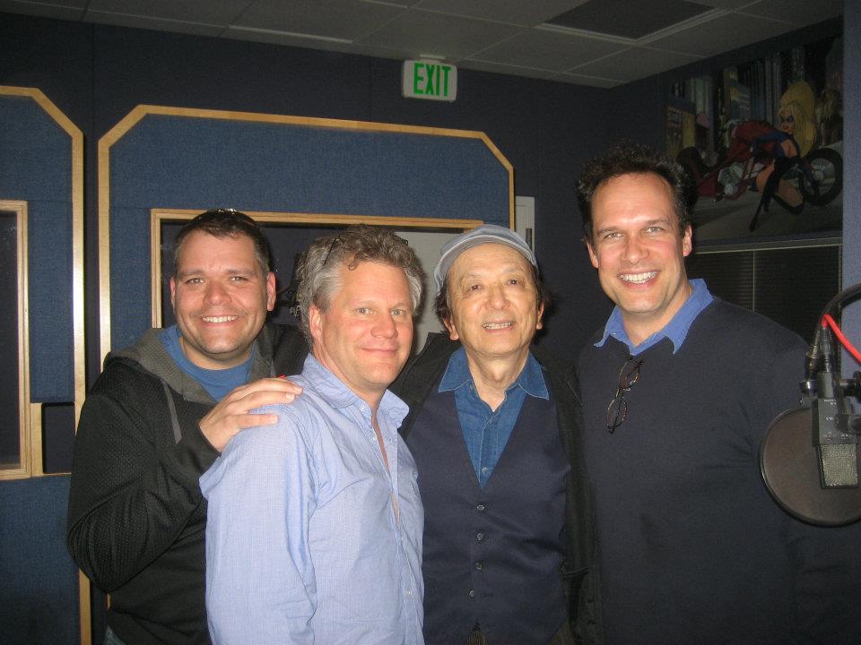 Mick Wingert, Peter Hastings, James Hong and Deidrich Bader at Record for Nickelodeon.