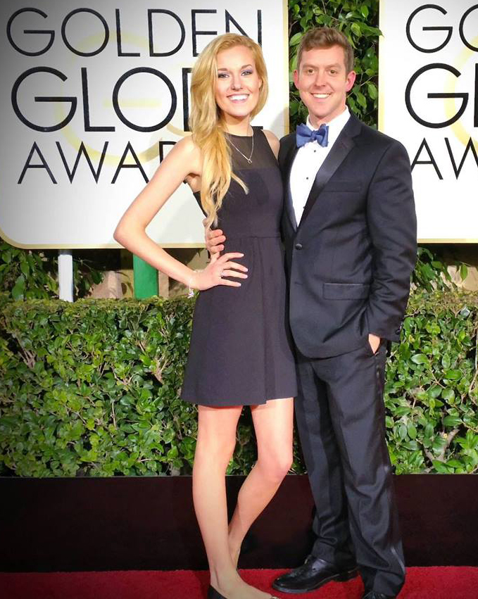 Alora Catherine Smith with Ben Adams at the 2015 Golden Globe Awards in Beverly Hills. January 2015