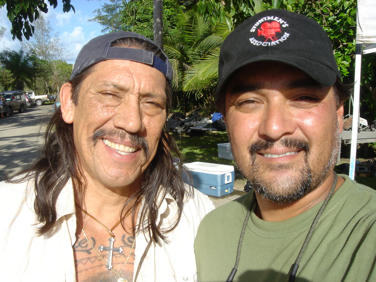 TOBY HOLGUIN AND DANNY TREJO ON THE SET OF 