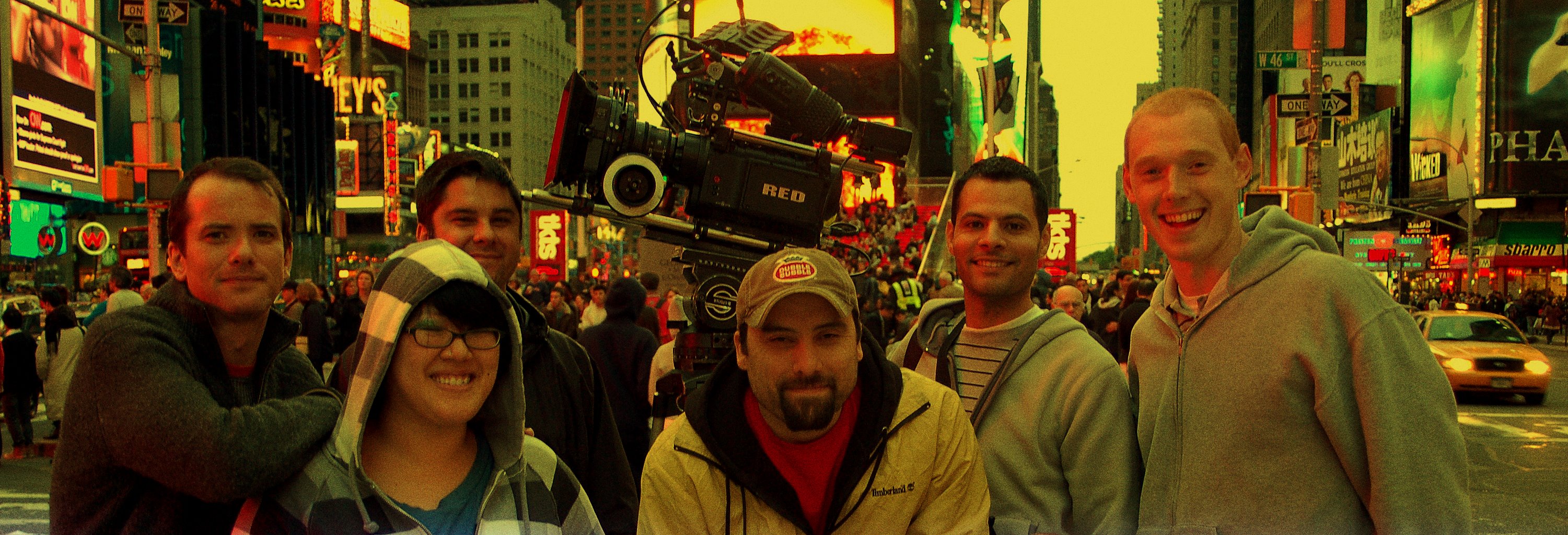 BTS of the movie Tick Tock in Times square