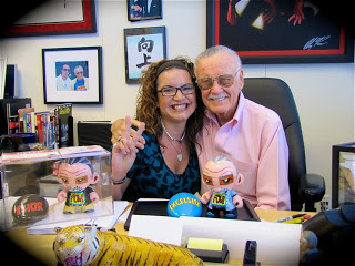 Denise Vasquez designed & created a custom Stan Lee vinyl toy! Stan Lee fell in love with it & invited Denise to his offices at POW! Stan Lee is a fan of Denise's Art!