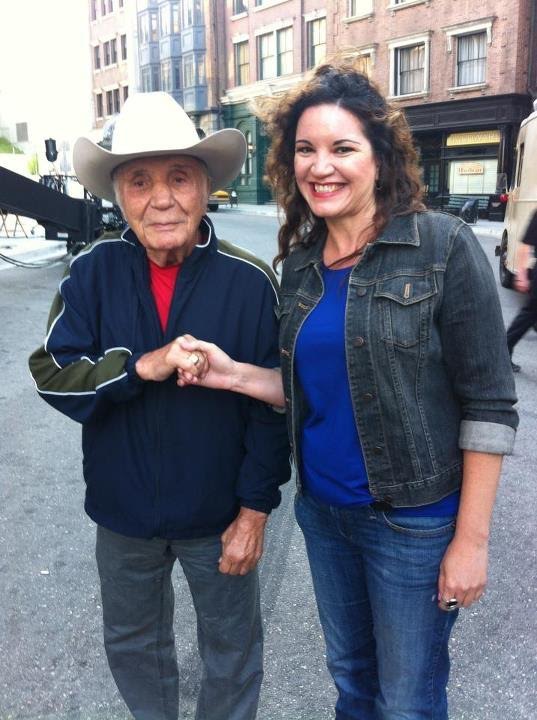 Denise Vasquez With Jake Lamotta On The Set Of The Bronx Bull
