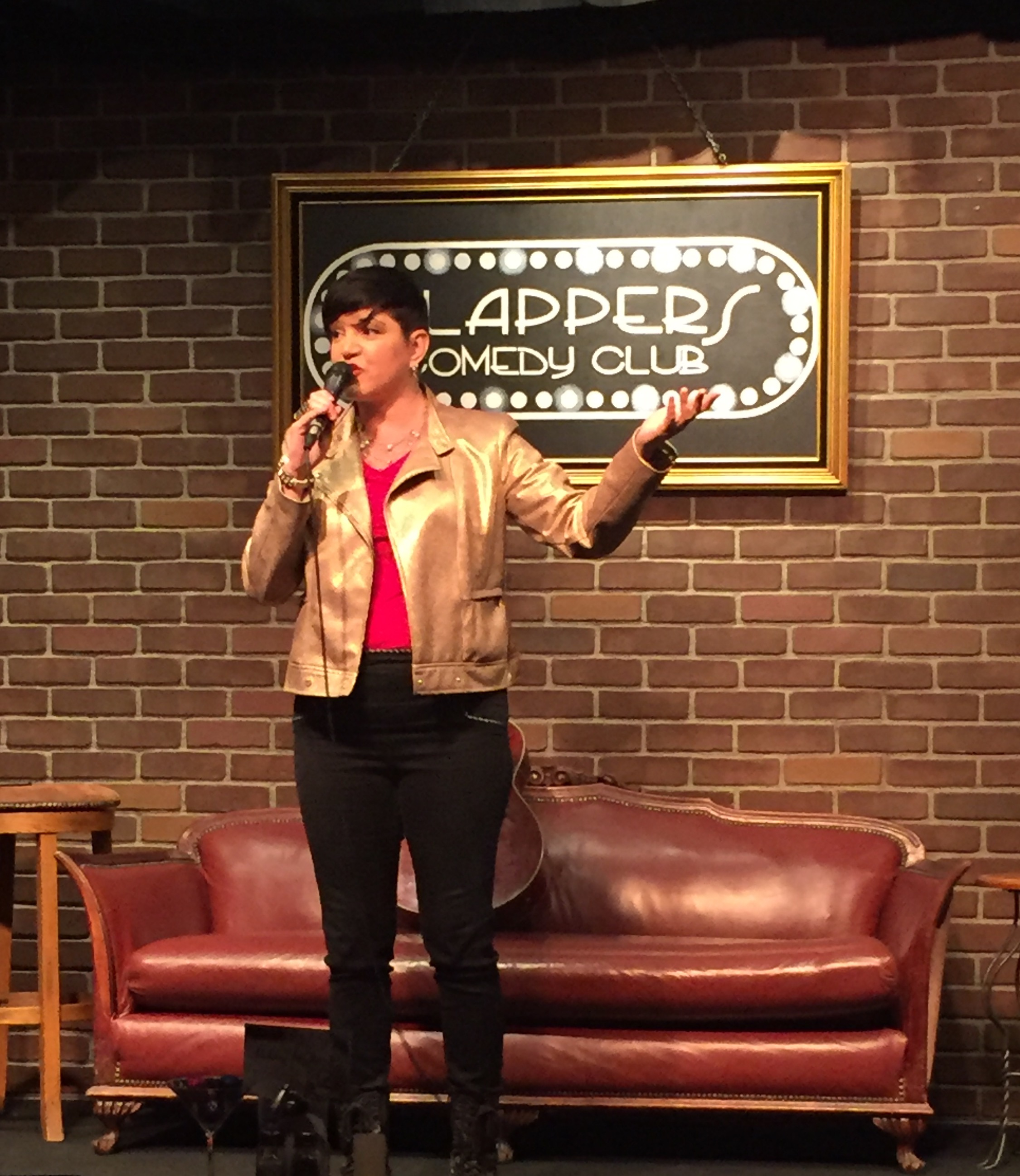 Denise Vasquez Presents & Hosts WO+MEN 4 APPLAUSE monthly comedy Shows at Flapppers Comedy Club Burbank Main Room. Dec 10th, 2015