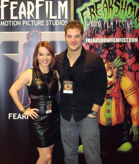 Keri Maletto with Jeremy Palko at the Red Carpet Awards show for the Freakshow Film Festival in Orlando, FL