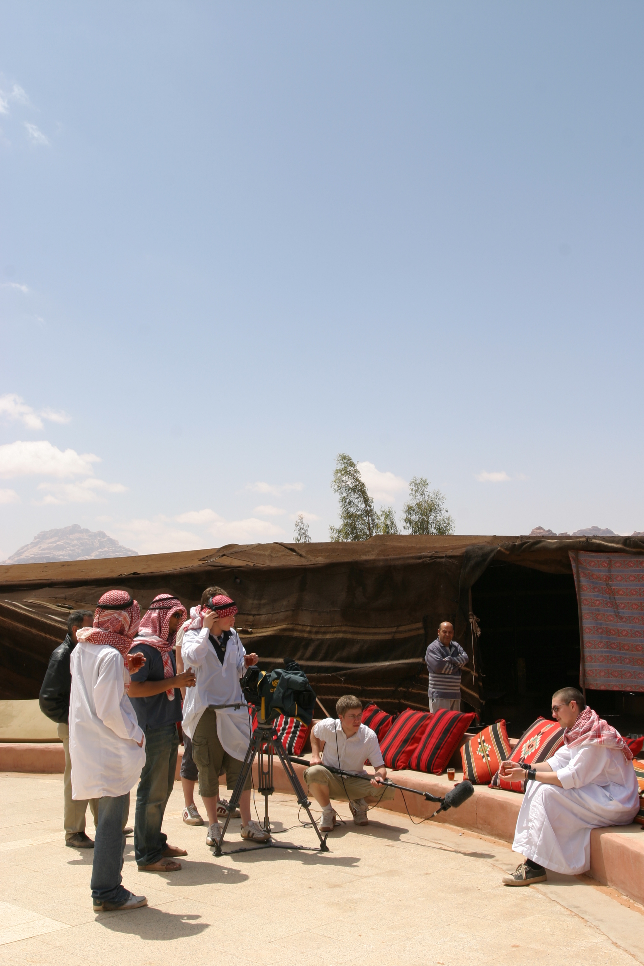 On location for 'Footsteps in Arabia' at a Bedouin Camp (Wadi Rum Desert, Jordan)