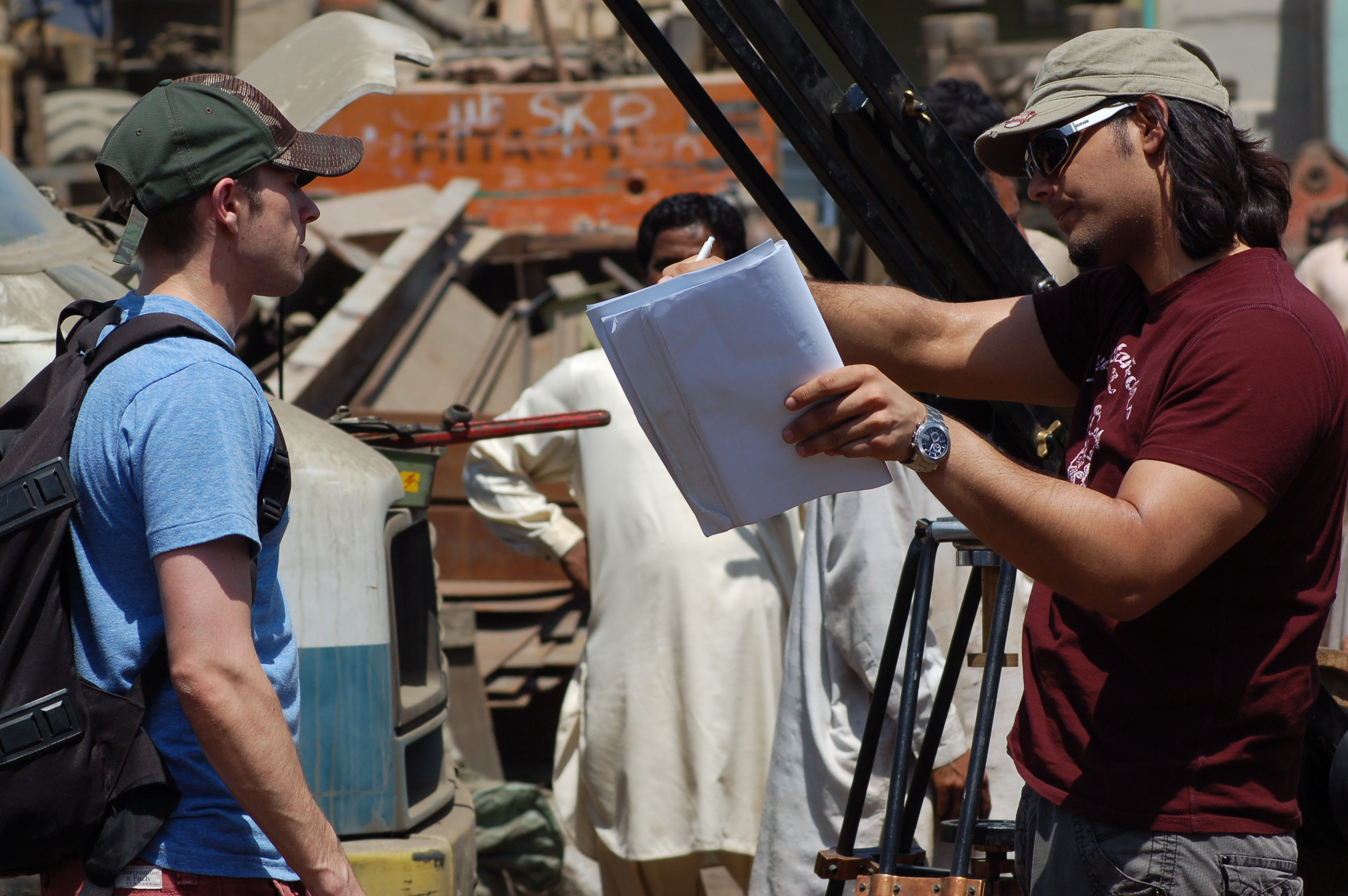 On location for 'Insha'Allah' at a scrap yard. (Karachi, Pakistan)