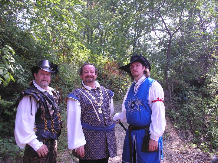 Bill Stoneking as King William, Clifton Finch as Duke Andrew and Robert Joseph Shields Jr. as the Captain of the Guard at the 2011 Silverleaf Renaissance Faire in Battle Creek Michigan.