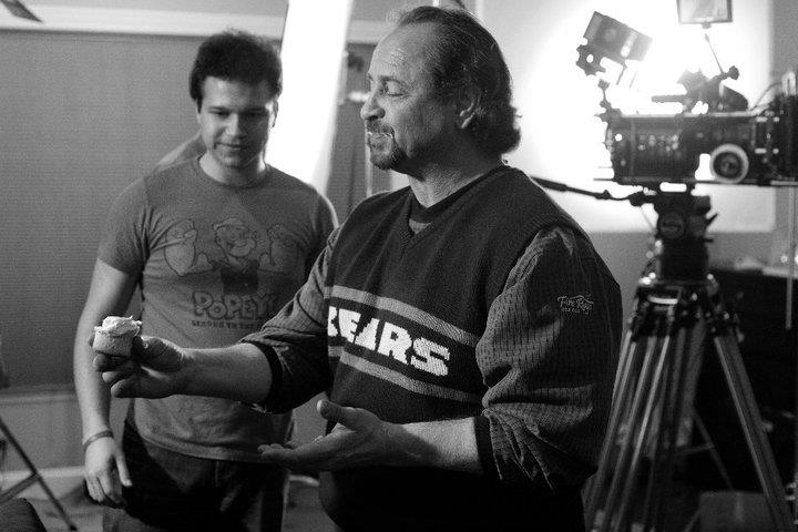 Bill Stoneking (Scotty Jenkins) and Director Jon Santiago on the set of the romantic comedy, Banana Pancakes - 2011.