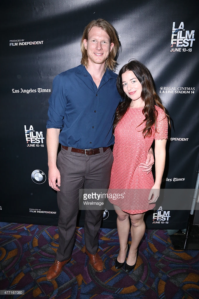 Producer Nick Cimiluca (L) and actress Amy Sanders attend the 'Aram, Aram' screening during the 2015 Los Angeles Film Festival at Regal Cinemas L.A. Live on June 14, 2015 in Los Angeles, California.