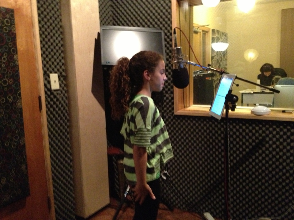 Carly doing voiceover work
