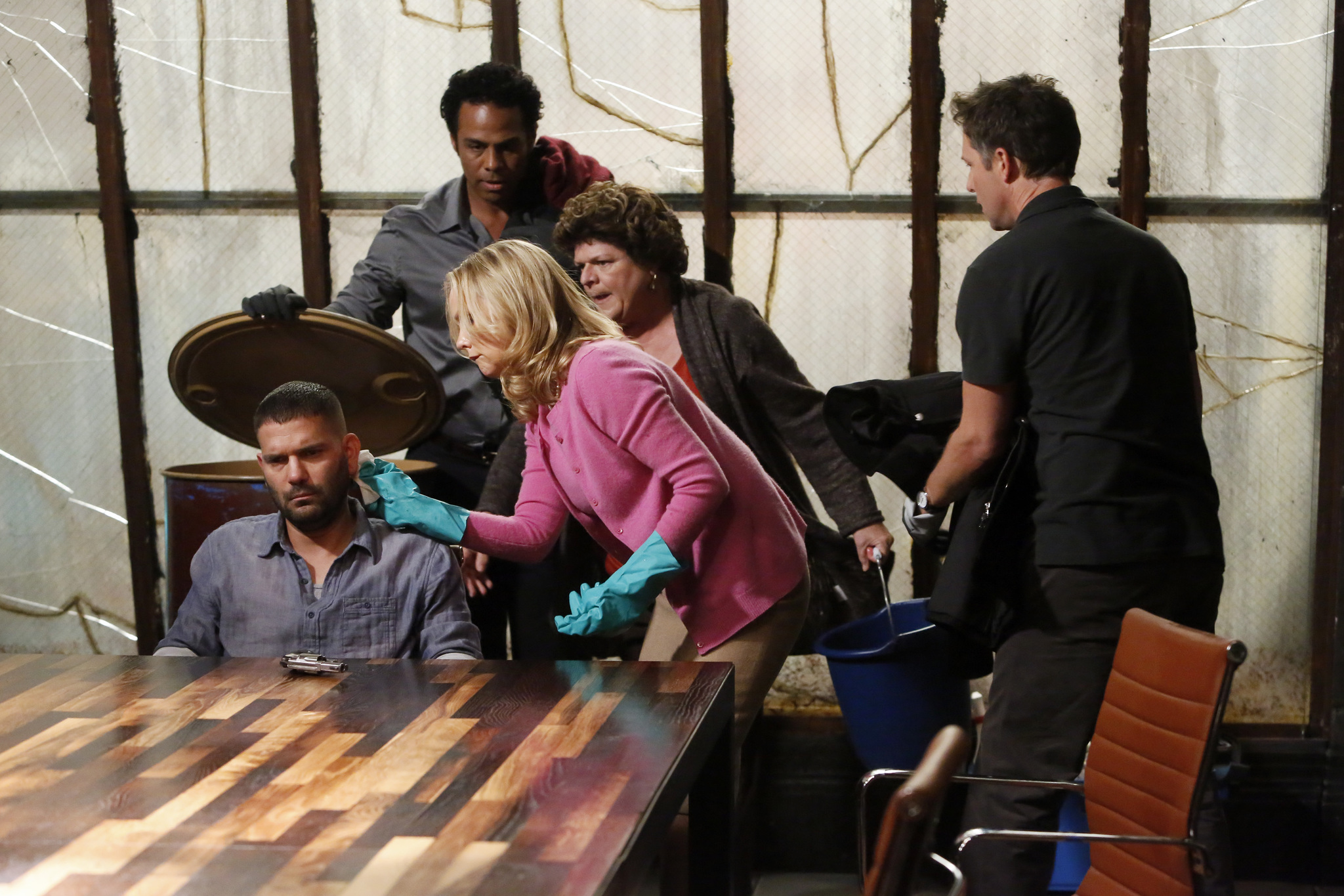 Still of Sarah Aldrich, Guillermo Díaz, Mary Pat Gleason, Adam Lazarre-White and George Newbern in Scandal (2012)