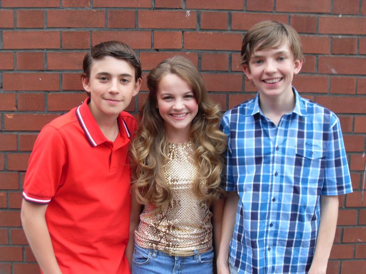 Charlie Rowe, Izzy Meikle-Small and Bill Milner on the set of 'Disco'